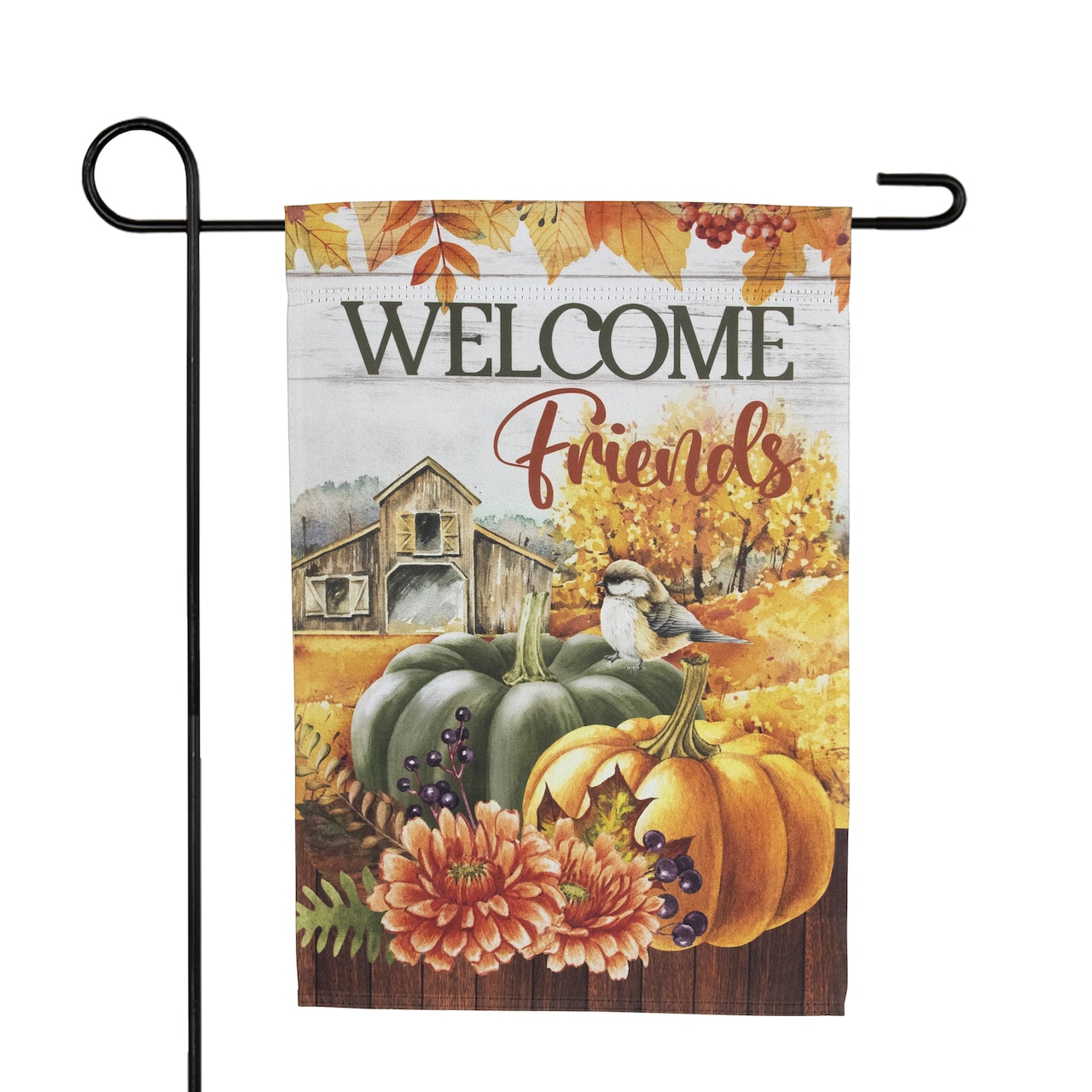 18" x 12.5" Welcome Friends Fall Harvest Outdoor Garden Flag